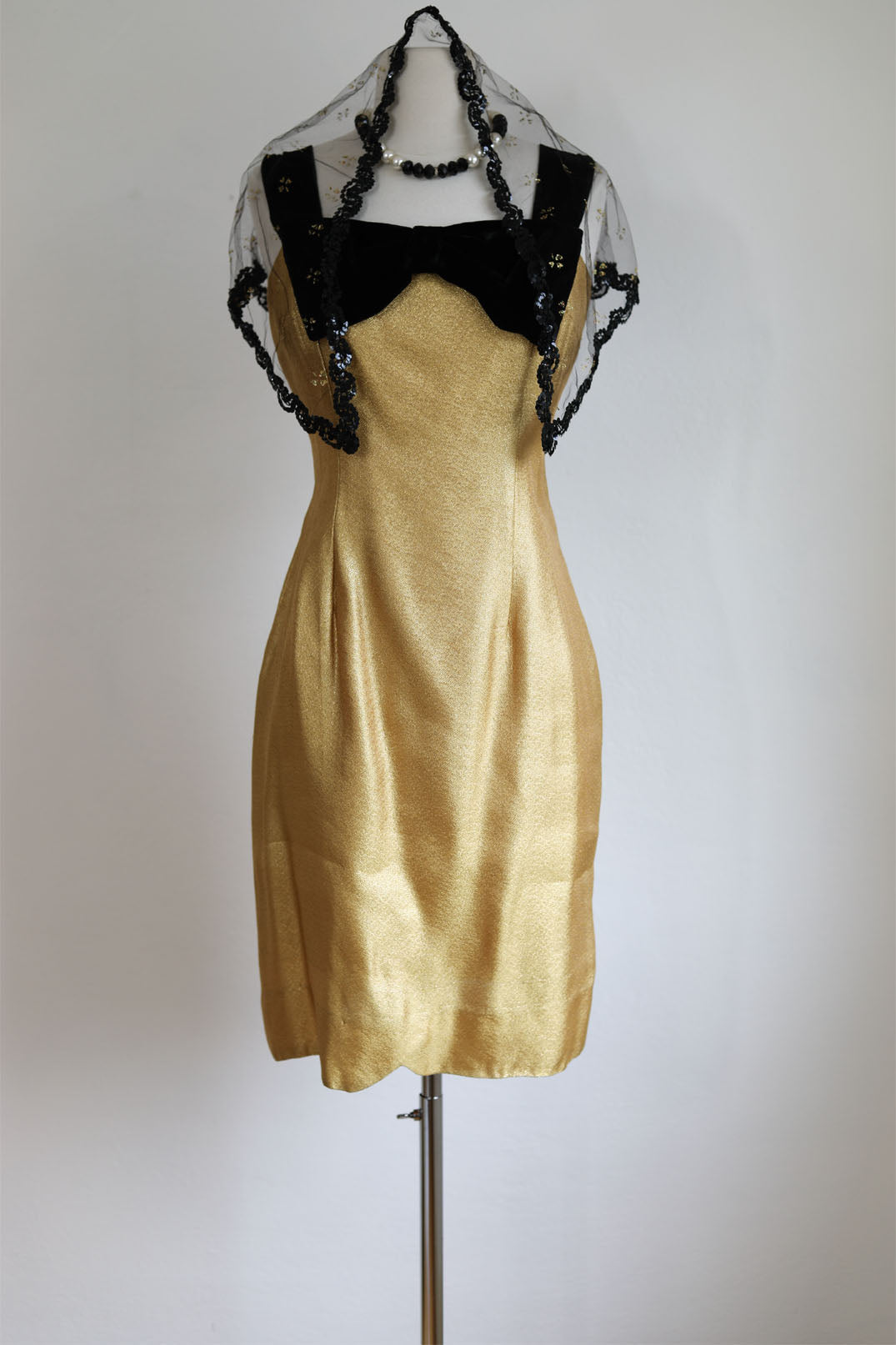 Vintage 1950s to 1960s Gold Lurex Dress