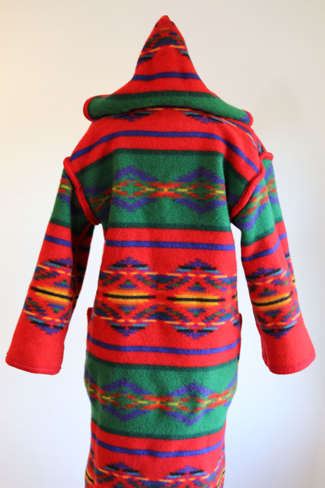 Vintage Pre-1972 Pendleton Hooded Blanket Coat - RARE Reversible Wool "Beaver State" Fringed Coat Size S to M