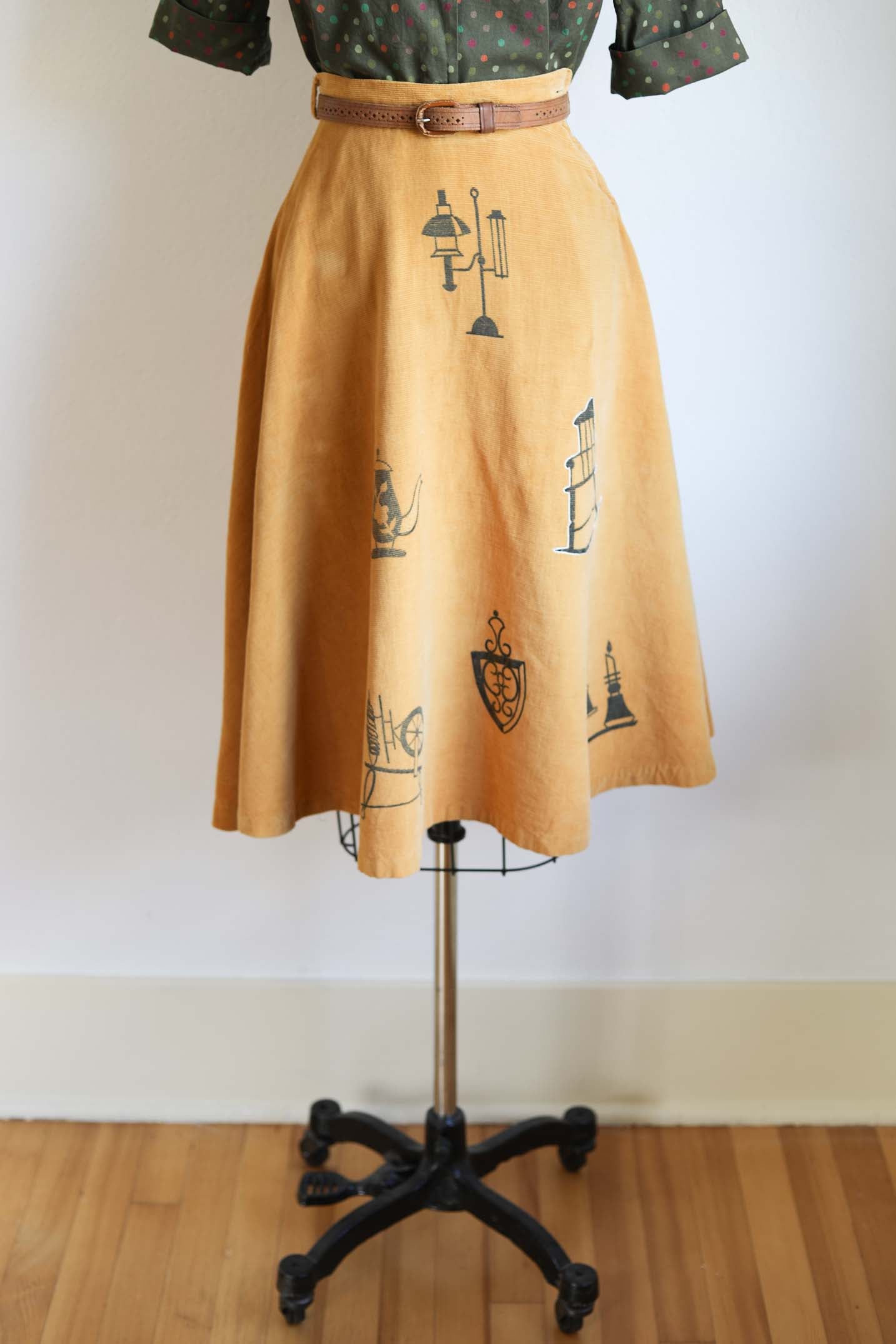 1950s corduroy skirt hotsell