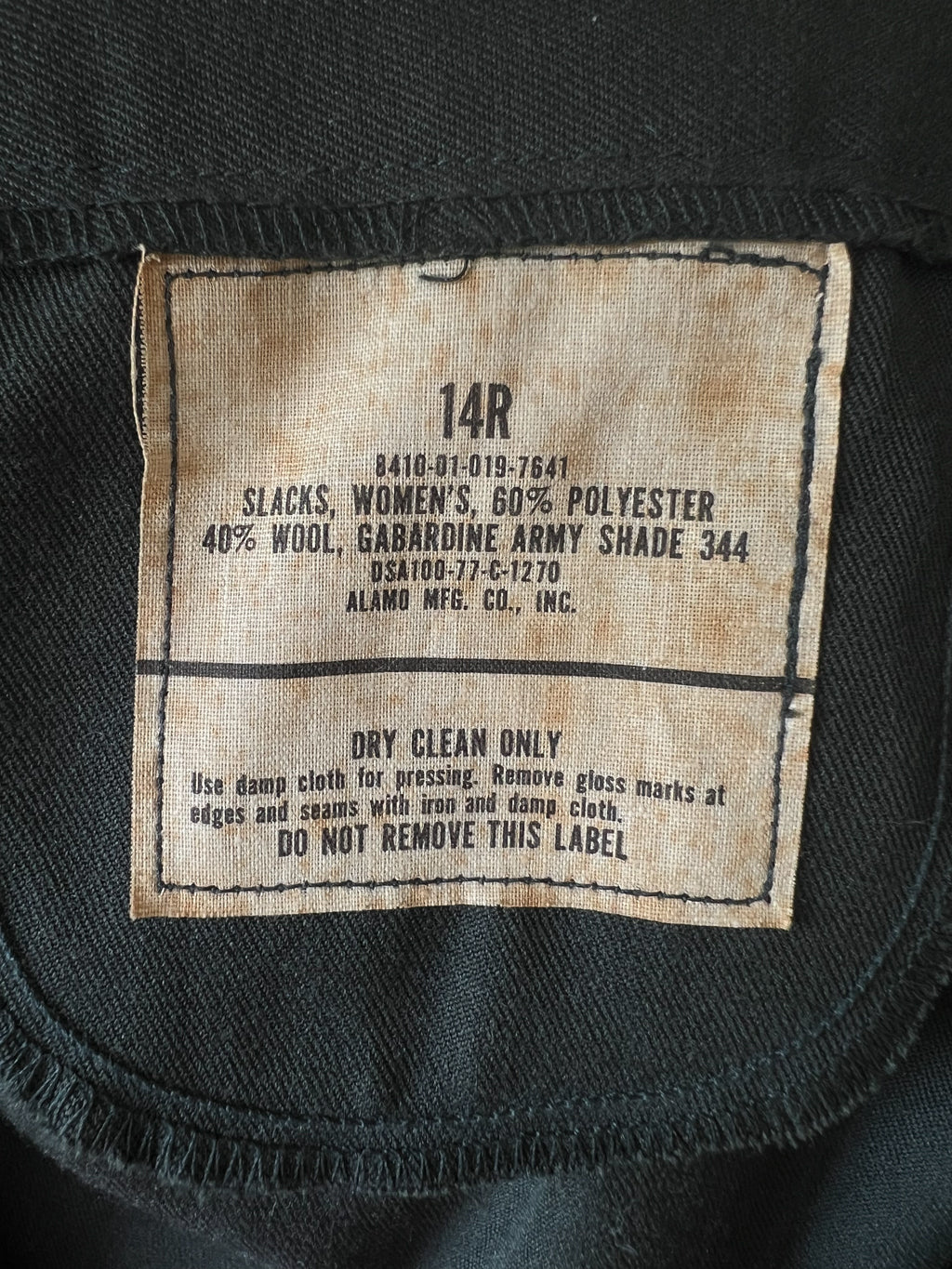 Vintage 1970s Olive Green US Army Slacks - Deadstock Wide Leg Women's Side Zip Gabardine Workwear Pants Trousers - Choose Your Size!