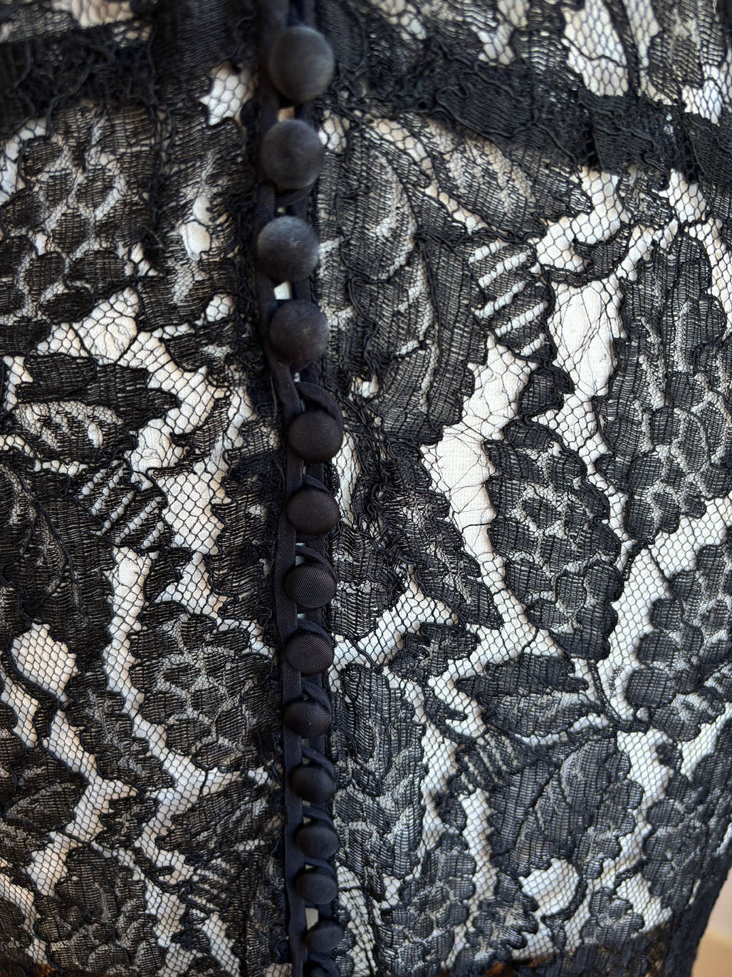 Vintage 1930s Redingote - Volup! Summer Goth Black Sheer Lace Deco Duster Evening Jacket Dress Size L to XL