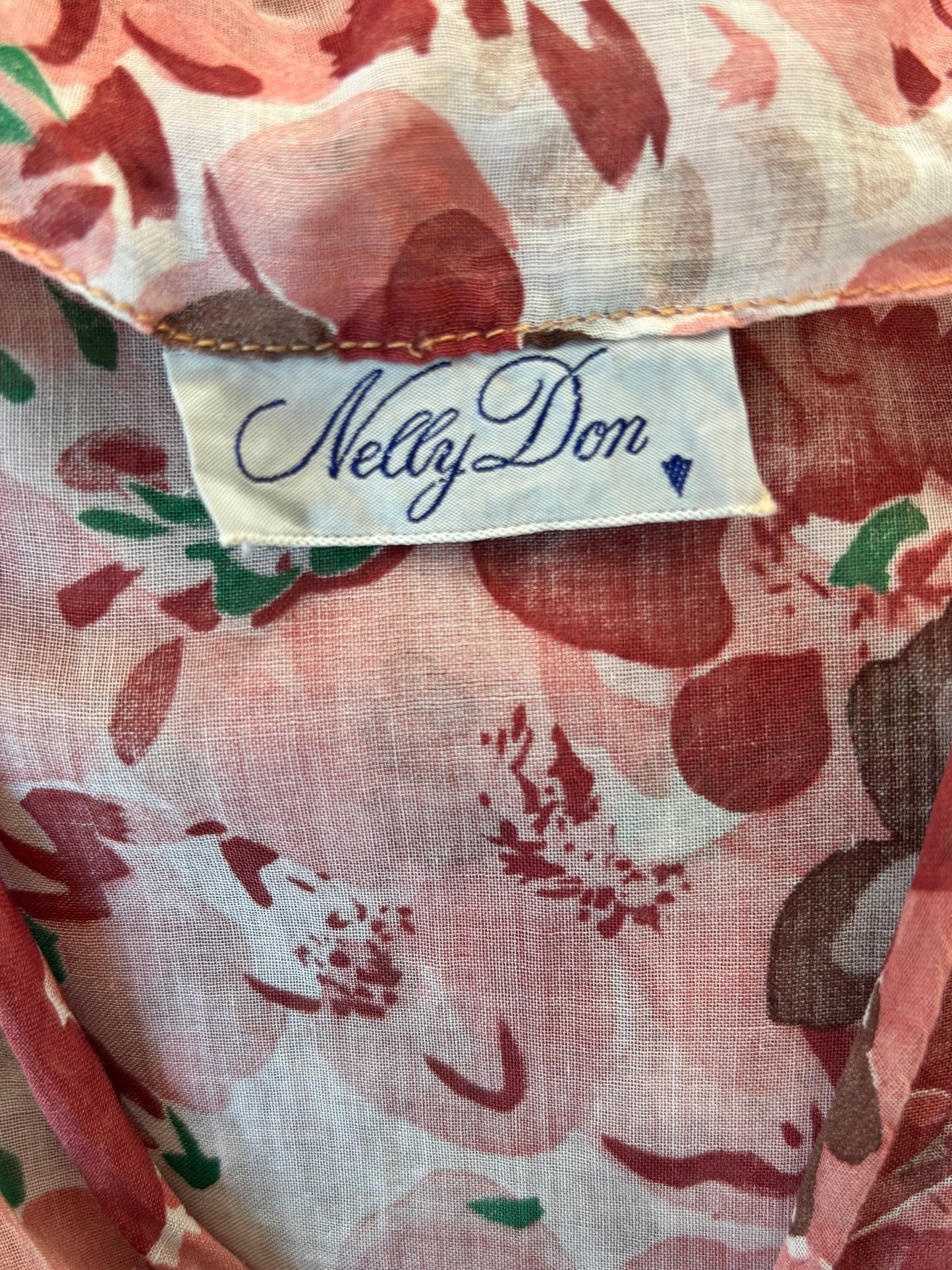 Vintage 1940s to 1950s Dress - Volup! Beautiful Nelly Don Designer Cotton Batiste Dress Size XL
