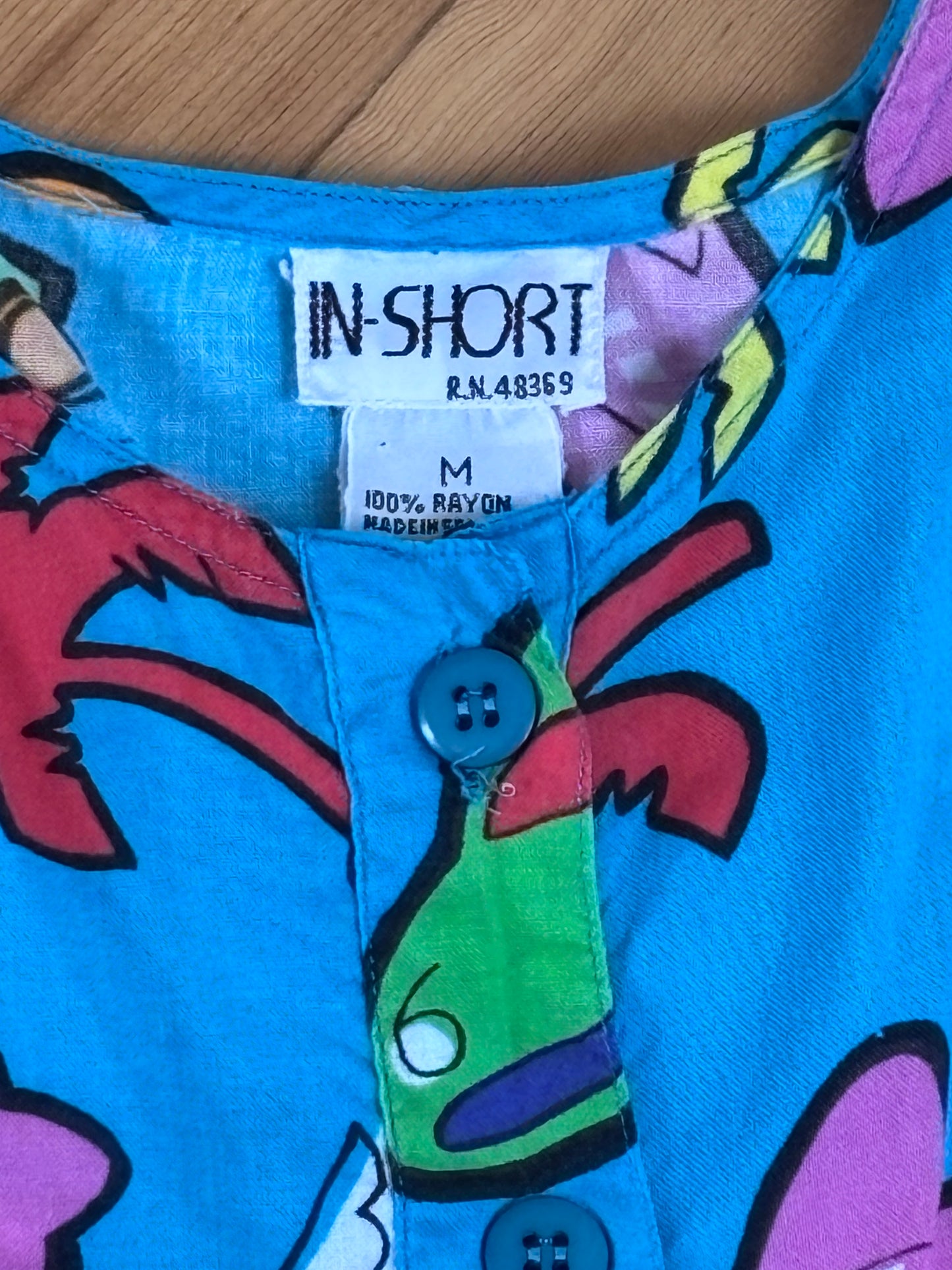 Vintage 1980s Novelty Print Romper - Super Sweet! Turquoise Rayon Playsuit w HAPPY CARS + AIRPLANES Size S to M