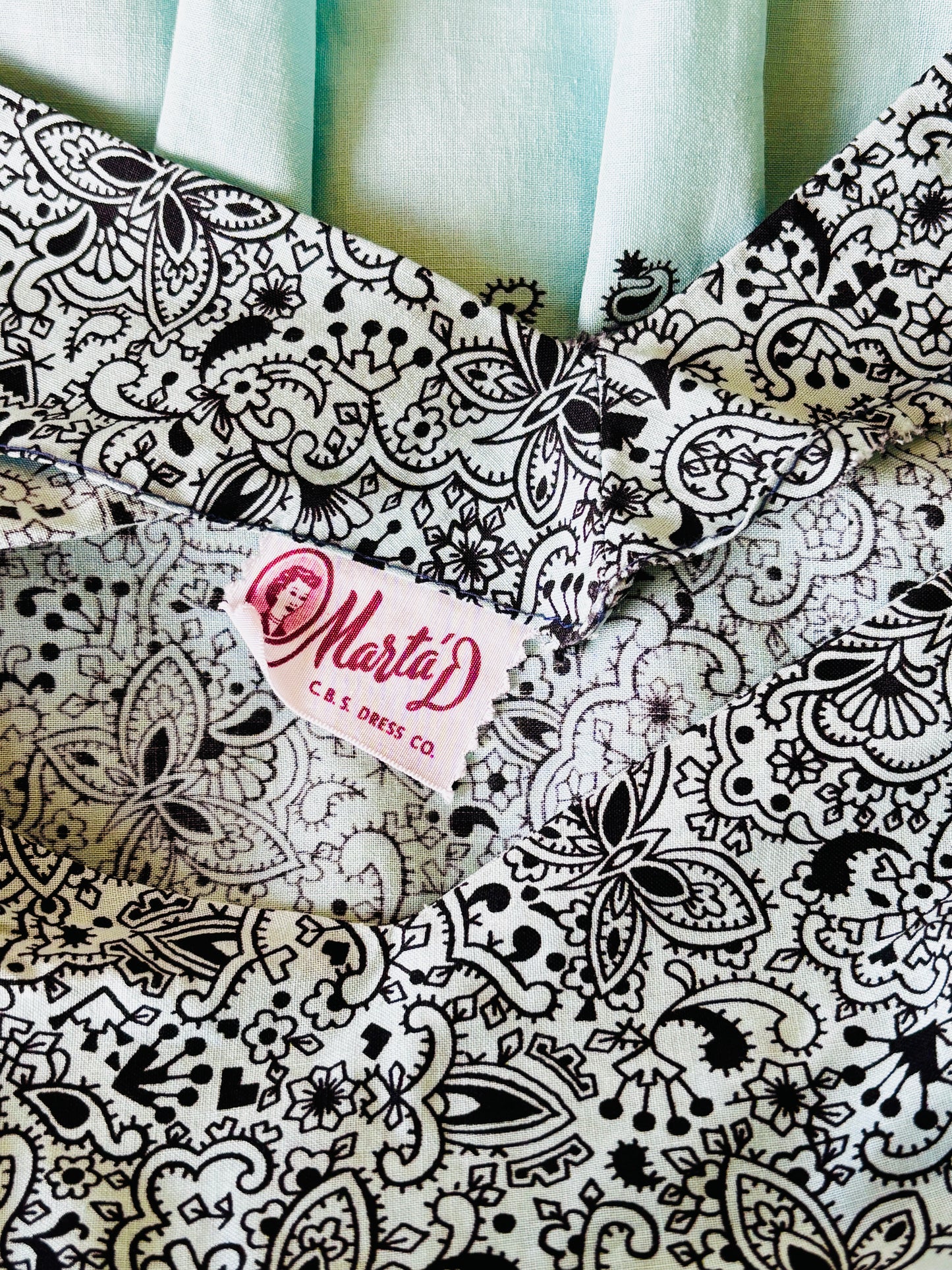 Vintage 1950s Dress - Beautiful Marta D Delphite Blue Black Cotton Butterfly Print Sundress Size XS to S