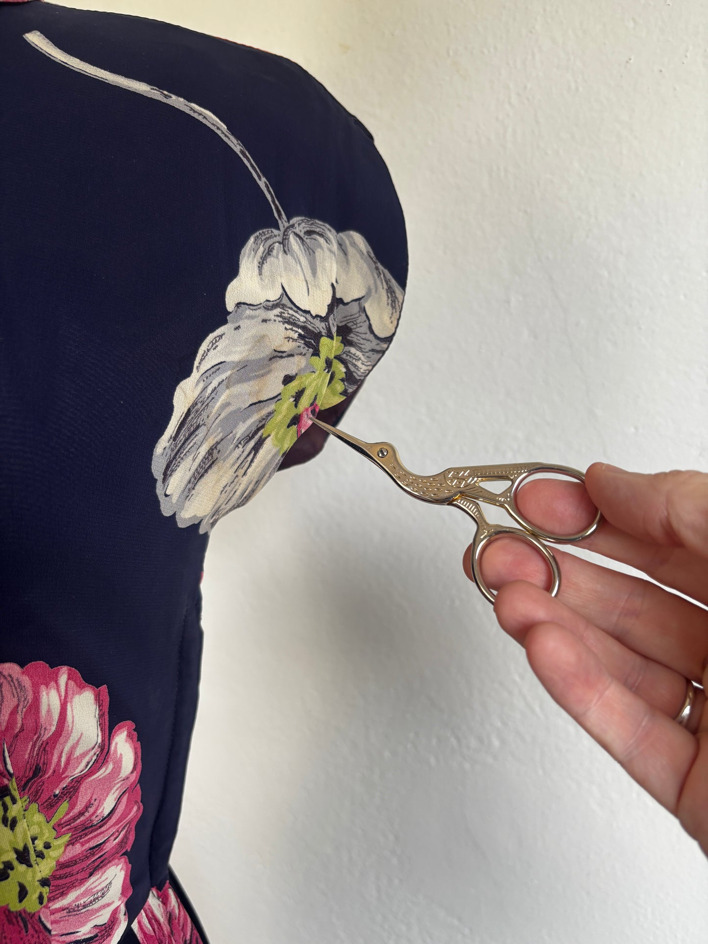 Vintage 1940s Dress - Luscious Midnight Cobalt + Chartreuse/Lime Massive Peony Flower Print Sundress Size XS to S