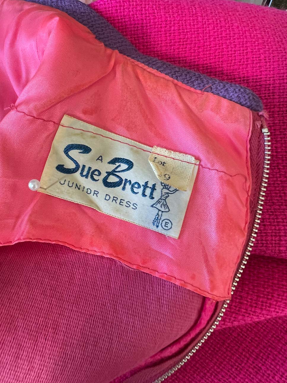 Vintage 1960s Color Block Dress - EYE-POPPING Hot Pink Lavender Orange Wool A-line Mod Dress Size S to M