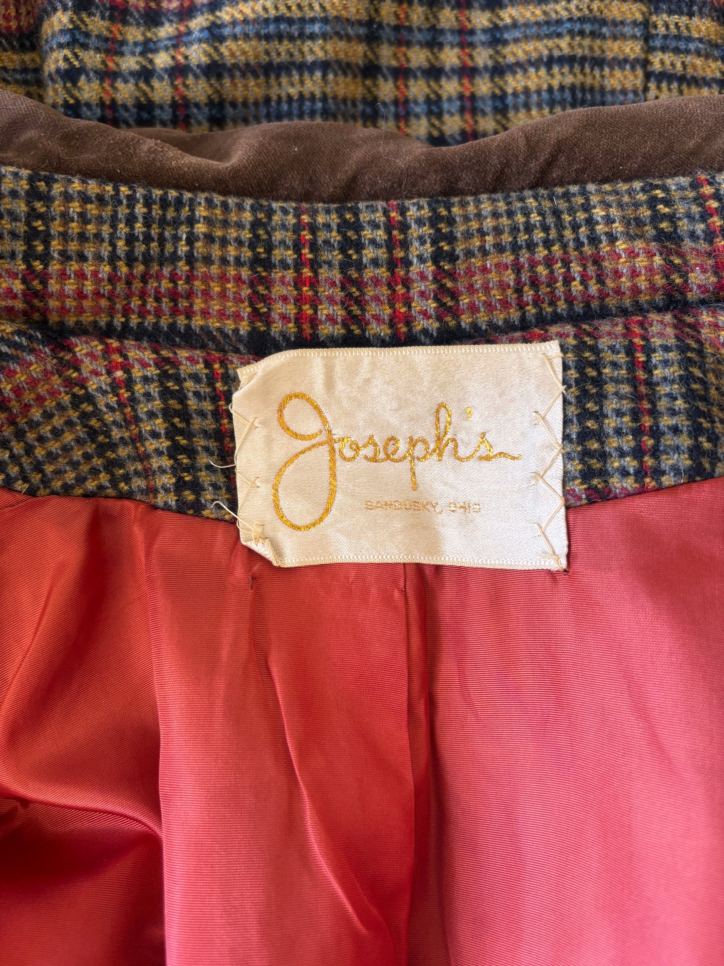 Vintage 1960s - 1970s Princess Coat w Cape - RARE Sherlock Holmes Plaid Wool + Velvet Belted Cloak Coat Size XS to S