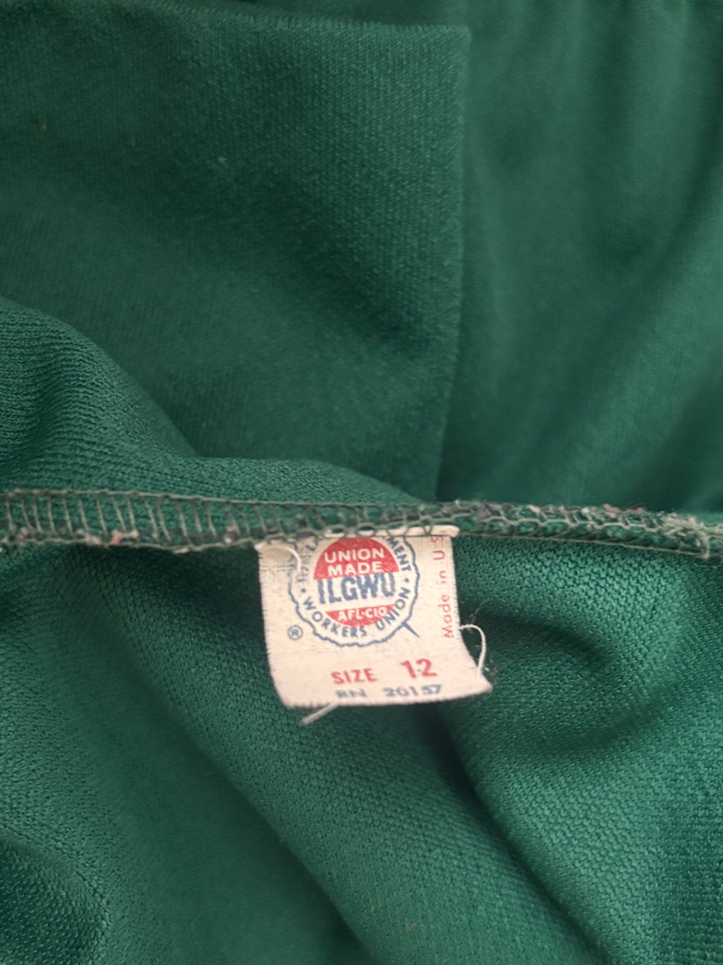 Vintage 1970s Blouse - Cute Pine Green Wasp Waist Cropped Top Size S