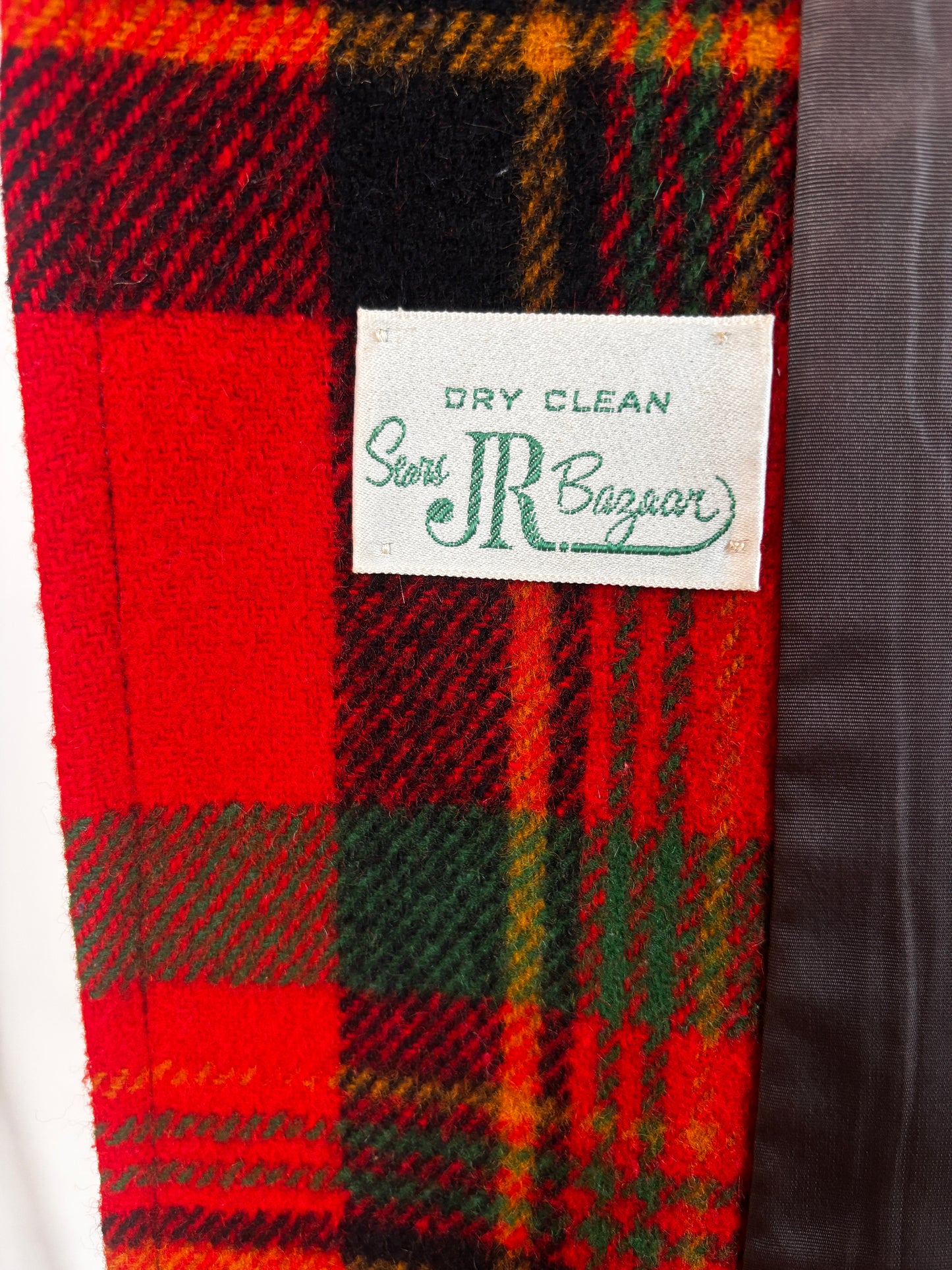 Vintage 1970s Tartan Princess Coat - Rare Red Plaid Belted Wrap Car Coat w Pockets Size S to M