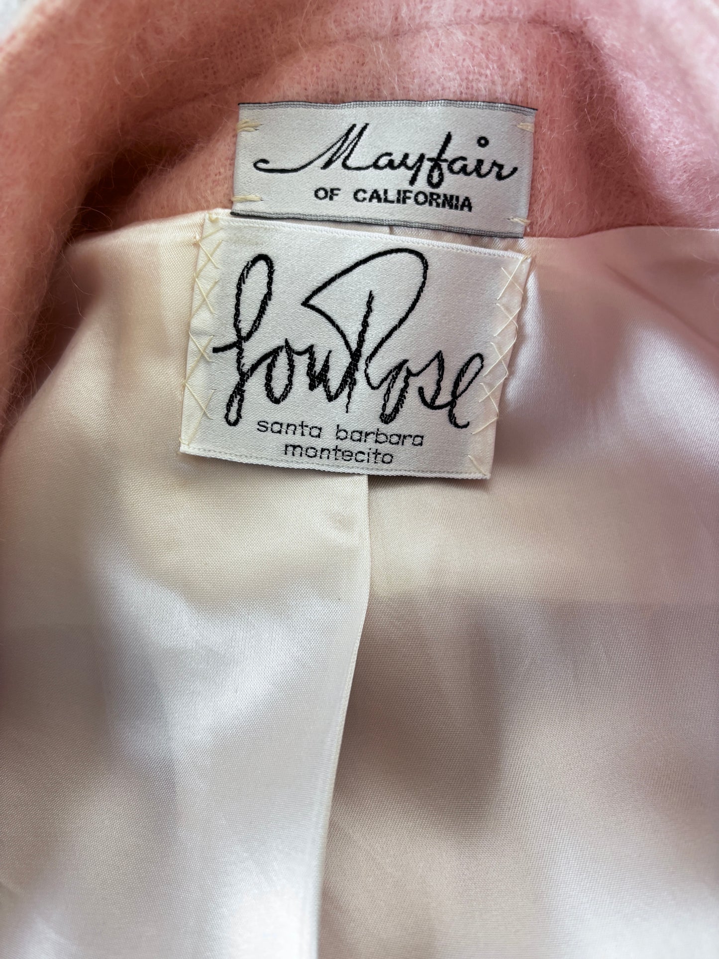 Vintage 1980s Princess Coat - Spectacular + Rare Pastel Pink Designer Mohair Coat w Brass Buttons Size M to L