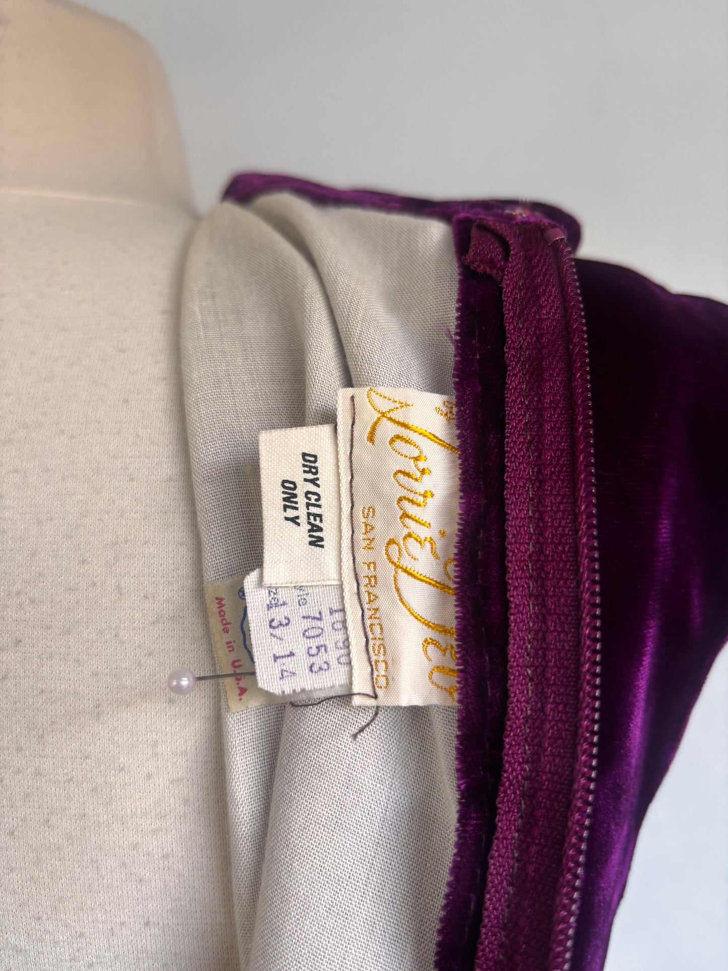 Vintage 1960s Velvet Dress - Stunning Lorrie Deb Violet Empire Full Length Maxi Evening Gown Size M