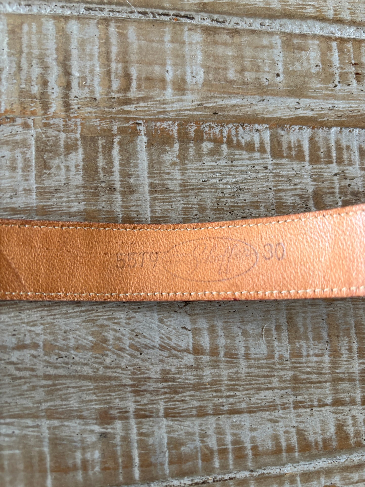 BELTOPIA! Vintage 1950s Caramel Belt - Heraldic Coat of Arms Fob! Leather "Schaffer" Medieval Vibes Size S to M