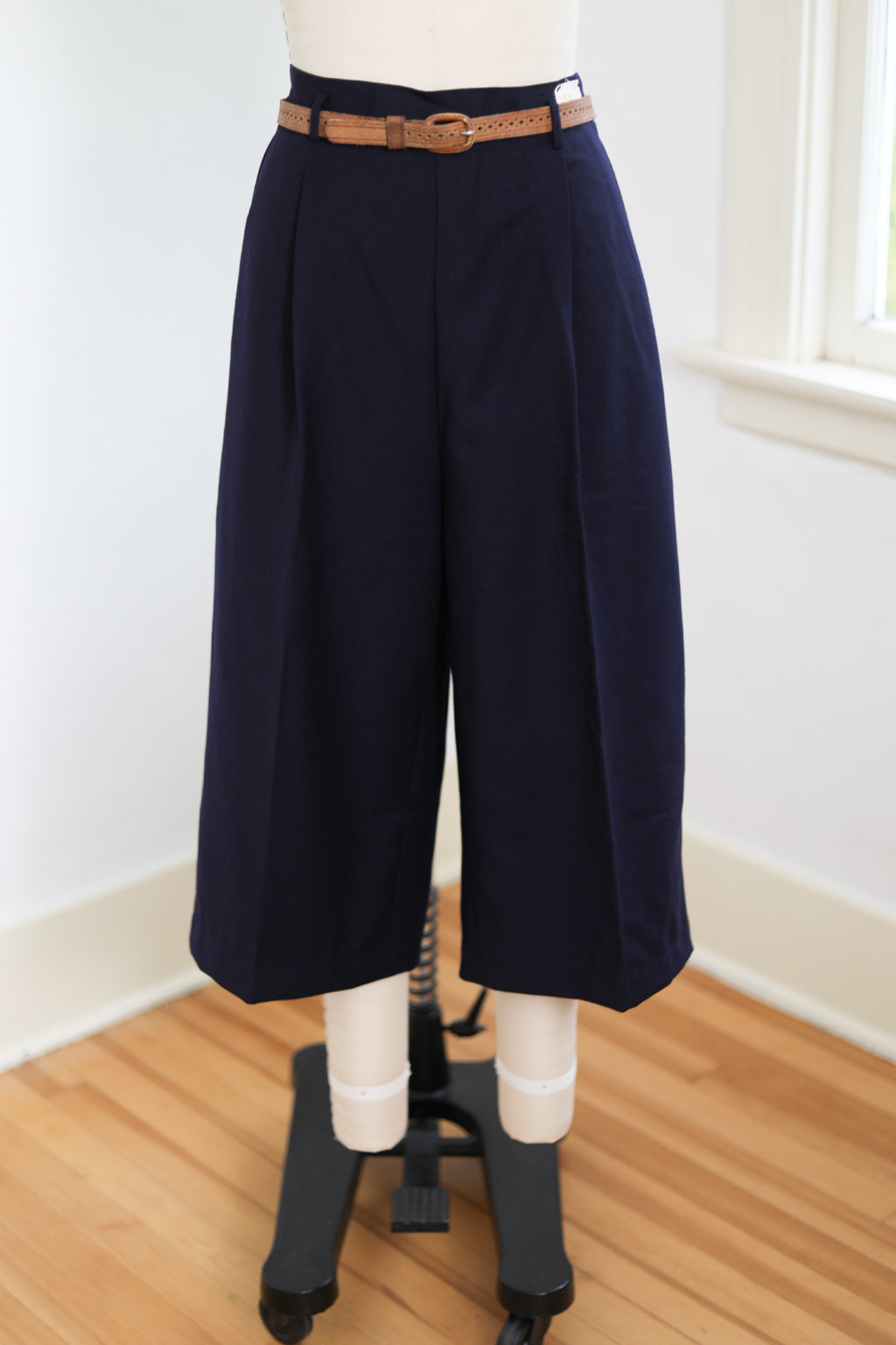 Vintage 1940s RARE Deadstock Wide Leg Culottes Pants - Navy Twill