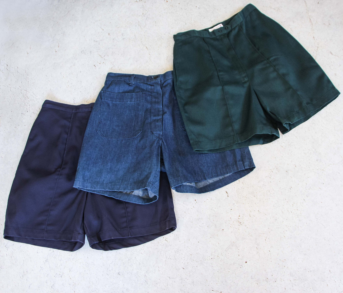 Vintage 1960s ROYAL BLUE Deadstock Cotton Sporty Athletic Gym Shorts w High Waist + Pockets! - Choose Your Size