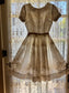 Vintage Documented Early 1960s Dress - Jonathan Logan Caramel Baroque Toile Novelty Print Voile Dress Size XS to S
