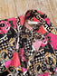 Vintage 1990s does 1940s Blouse - Surreal Italianate Baroque Rose Print Silk Designer Top Size M to L