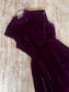 Vintage 1960s Velvet Dress - Stunning Lorrie Deb Violet Empire Full Length Maxi Evening Gown Size M