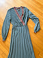 Vintage 1970s does 1940s Knit Dress - Neiman-Marcus Sea Foam Designer Knitwear w Pumpkin Plum Size S to L