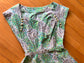 Vintage 1940s to 1950s Dress - Escher Style Novelty Print Summer to Autumn Trees Cotton Sundress Size S