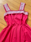 Vintage 1940s Dress - Darling Novelty Ship's Wheel Cotton Rose Pink White Sundress Size L to XL