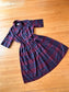 Vintage 1950s to 1960s Dress - Volup! Maroon + Navy Plaid SOFT Cotton Blend Day Dress Size XL