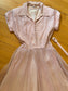 Vintage 1940s to 1950s Dress - Dreamy Ballet Slipper Pink Lace + Tulle Party Dress Size M