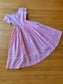 Vintage 1950s Dress - Pink Gingham Plaid Cotton w Bow Appliques Sundress Size M