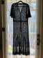 Vintage 1930s Redingote - Volup! Summer Goth Black Sheer Lace Deco Duster Evening Jacket Dress Size L to XL