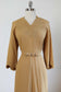 Vintage 1940s DEADSTOCK Dress - VOLUP Dijon Mustard Crepe Rayon w Trapunto + Killer Belt Size L - XL