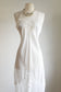 Vintage 1990s Y2K Nightgown - White Glossy Satin Bias-Cut Gown Dress w Beautiful Details Size XS to M