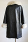 Vintage 1960s to 1970s Leather + Fox Coat - Luxe Black + Silver Arctic Fur Trench Size M to L