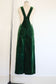 Vintage Late 1960s to 1970s Overalls Jumpsuit - Glowing Deep Emerald Green Velveteen w Wide Bell/Flare Legs Size S