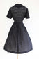 Vintage 1950s to 1960s Shirtwaist - DARLING Black Eyelet Cotton w Big Lucite Buttons Dress Size L to XL