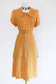 Vintage 1940s Rayon Dress - VOLUP + FABULOUS Honey Draped + Trained + Fishtail Belted Cocktail Dress Size L to XL