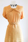 Vintage 1940s Rayon Dress - VOLUP + FABULOUS Honey Draped + Trained + Fishtail Belted Cocktail Dress Size L to XL