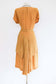 Vintage 1940s Rayon Dress - VOLUP + FABULOUS Honey Draped + Trained + Fishtail Belted Cocktail Dress Size L to XL