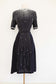 Vintage 1940s Knit Dress - INCREDIBLE Heavily Beaded SNAKES Wool Knitwear Beauty Size M to L