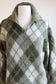 Vintage 1960s Mohair Sweater - GRUNGE! Rare Men's Puritan Shaggy Argyle Moss Green Chin-Strap Pullover Size 42 Medium to XL