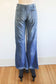 Vintage 1970s LEE Denim Jeans - BRASS BUTTONS Low Rise XL Inseam Sailor Nautical Bell Bottom Flare Pants W32"