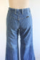 Vintage 1970s Denim Jeans - MAVERICK Medium Wash + Watch Pocket Bell Bottom Flare Jeans Pants W29"