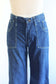 Vintage 1970s Denim Jeans - MAVERICK Dark Wash + Watch Pocket Bell Bottom Flare Jeans Pants W30"