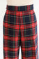 Vintage Wool Slacks - VOLUP Red + Navy Tartan Plaid w Side Metal Zipper Wide Leg Pants Size L - XL W36"