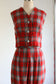 Vintage 1950s to 1960s Plaid Pant Suit - Red Wool Vest Waistcoat Top + Cigarette Pants Size S - M