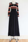 Vintage 1970s Knit Dress - DEVILISH Lurex Metallic Flame Stitch + Black Wool Jersey Knitwear Maxi Gown Size XS to M