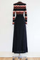 Vintage 1970s Knit Dress - DEVILISH Lurex Metallic Flame Stitch + Black Wool Jersey Knitwear Maxi Gown Size XS to M