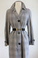 Vintage 1940s Rain Coat - FABULOUS Noir Babe Glen Plaid Flowy Rayon Duster Jacket Size M to L