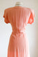 Vintage 1940s Rayon + Lace Dress - SEXY-SWEET Draped + Lingerie Details Peach Pink Cocktail Dress Size M