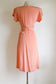 Vintage 1940s Rayon + Lace Dress - SEXY-SWEET Draped + Lingerie Details Peach Pink Cocktail Dress Size M