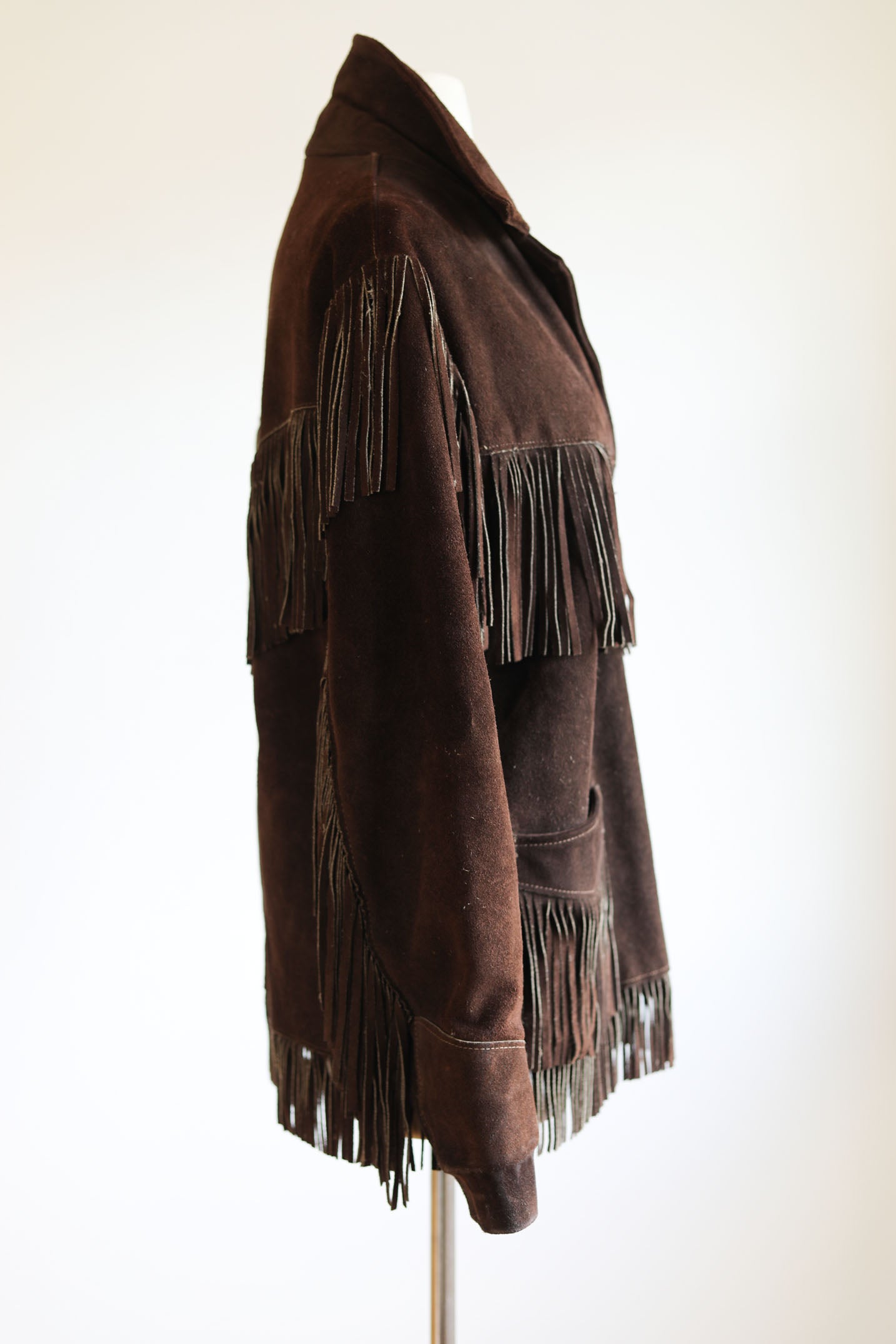 Vintage 1960s - 1970s Leather Fringed Jacket - Deep Espresso Buttery Suede w Loads of Fringe Size S to M