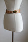 BELTOPIA! Vintage 1950s Caramel Belt - Wide Leather "Champion" Cincher w Brass Plates/Buckle Size XS
